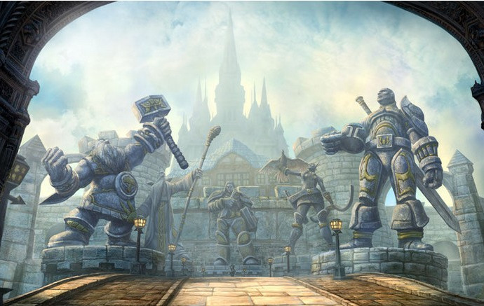 暴风城英雄谷，正中位置的雕像即图拉扬将军