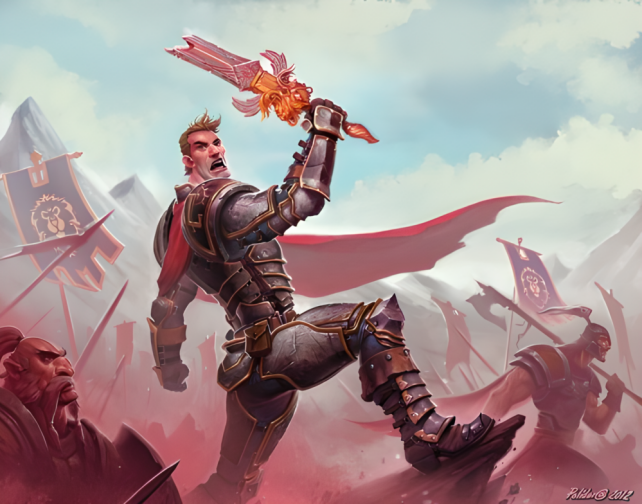 图拉扬手持洛萨爵士的断剑，重振士气图片