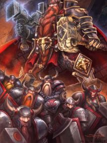 矮人王麦格尼·铜须麦格尼在担任国王期间并没有荒废自身的铁匠天赋——在第二次战争的黑石山战役中，圣骑士亚历山德罗斯·莫格莱尼从兽人术士手中夺得瑞泽布水晶：一块充满了黑暗能量的宝石，在注入了圣光的能量之后，发现这块水晶是一个对抗天灾军团的利器，于是莫格莱尼将他交给了铁炉堡的铜须国王，希望在他的锻造技艺之下，可以将这块宝石的能量发挥到淋漓尽致。正在此时，铁炉堡派往洛丹伦的使者传来了噩耗，麦格尼的弟弟穆拉丁·铜须在诺森德被堕落后的阿尔萨斯用霜之哀伤所杀害，承受丧弟之痛的麦格尼将所有对天灾军团的愤恨倾泻于这把即将锻造成型的巨剑，于是富有传奇色彩的十字军大领主之剑——灰烬使者诞生了。