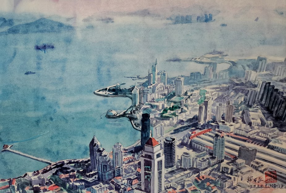 2527号-作品名称：海滨市景。尺寸：78cm乘58cm。2020年创作。.jpg