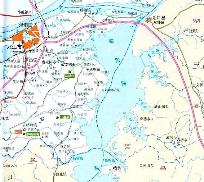 鄱阳湖北湖区水面分布