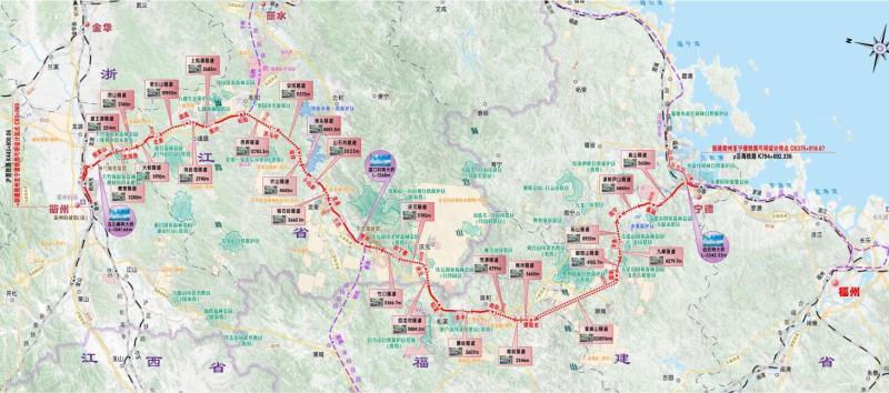 衢宁铁路线路走向示意图