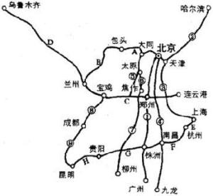 京九铁路是中国五纵三横干线铁路之一