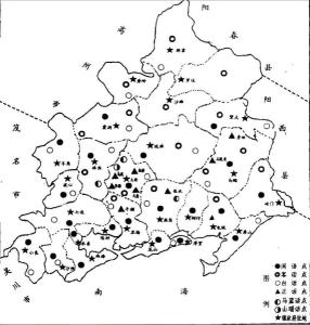 电白方言分布示意图（含现茂港区）