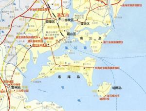 广东省湛江市区地图（局部）